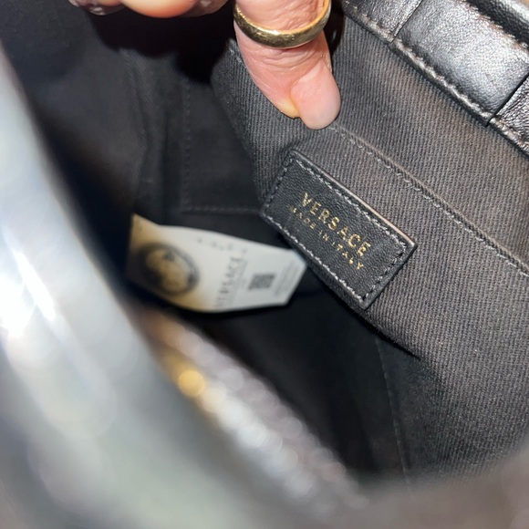 Versace Black Quilted Medusa Backpack/Bag with Gold hardware - Picture 10 of 11